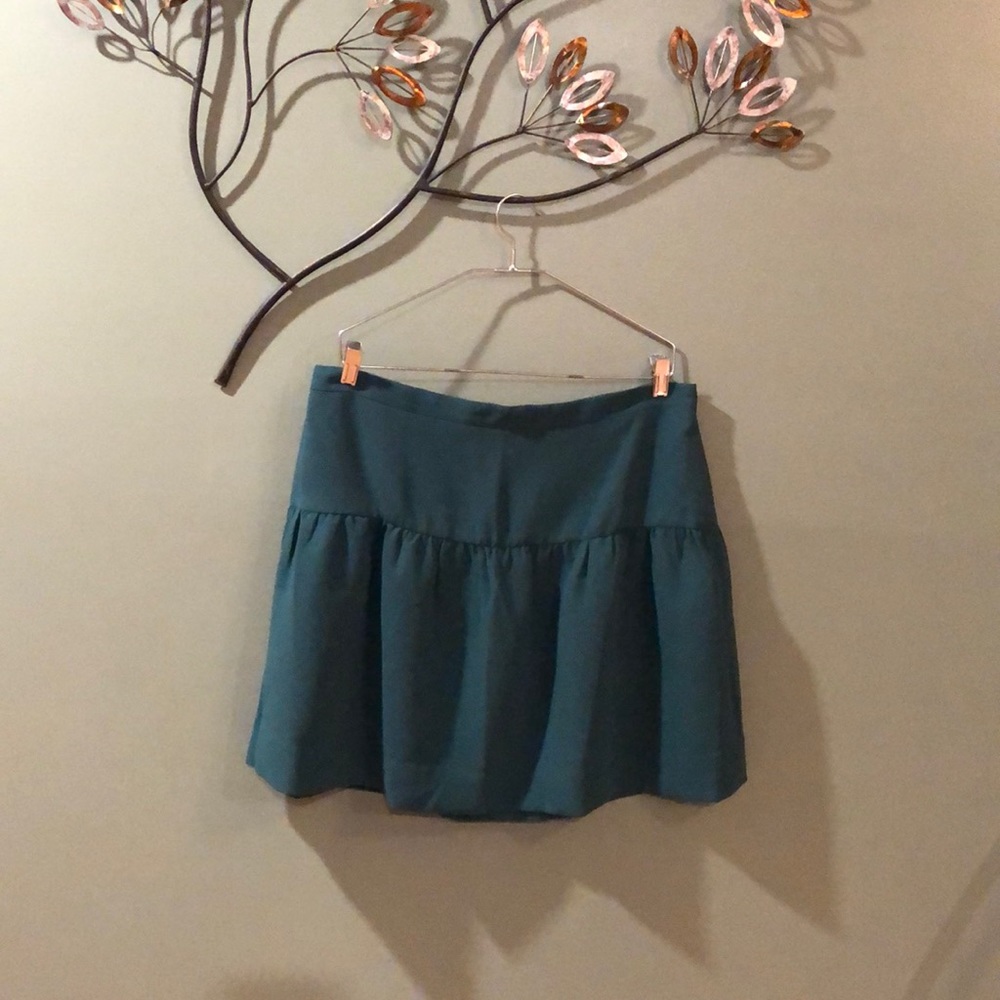 Jcrew | Green Crepe Flounce Skirt